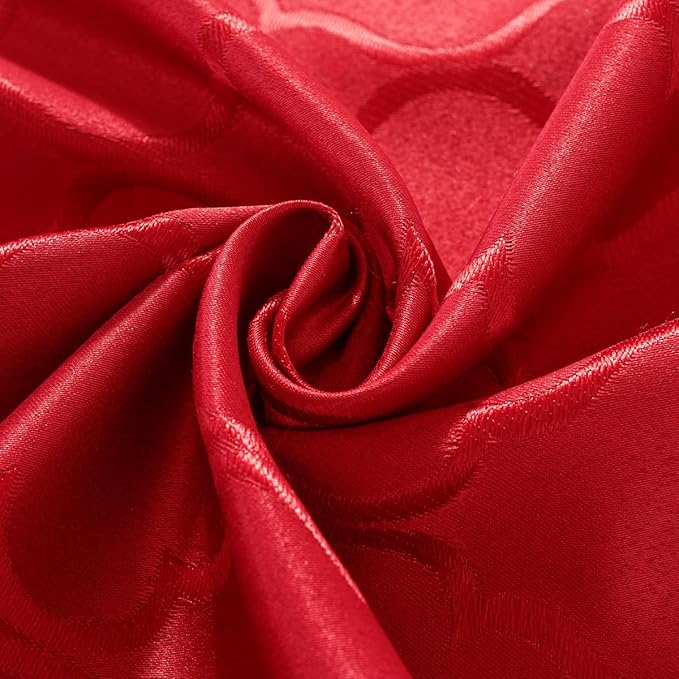 SASTYBALE Rectangular Jacquard Tablecloth Damask Fabric Table Cloth, Water Resistant & Wrinkle Free Polyester Table Cover for Dining,Party, Holiday (Rectangle/Oblong, 60" x 120" (10-12 Seats), Red)