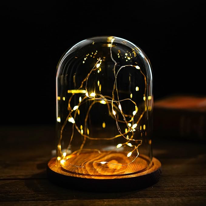 ZEERSHEE Glass Cloche Display Dome 6.3 x 4.8 inch Decorative Glass Display Bell Jar for Home Party Wedding Decor