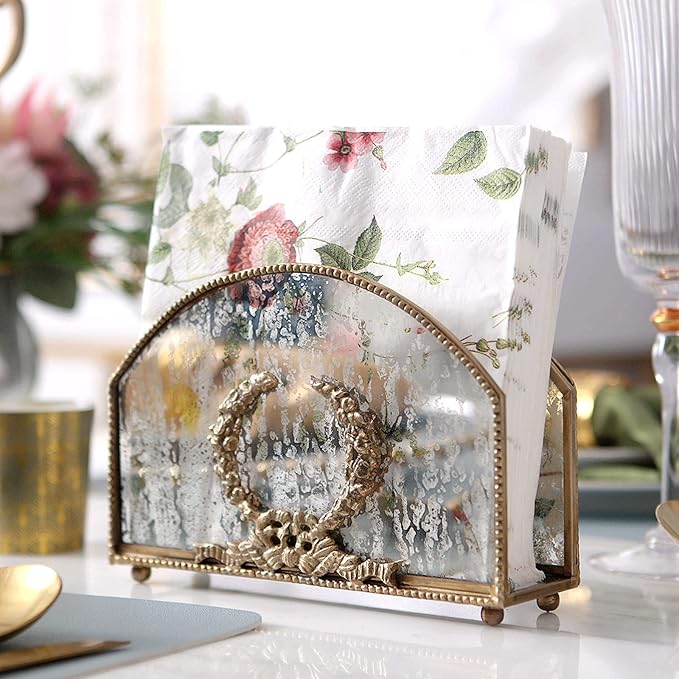 Alloy Napkin Holder - Modern Style Luxury Napkin Holder for Tables, Dining, Picnic, Home Decor - Copper