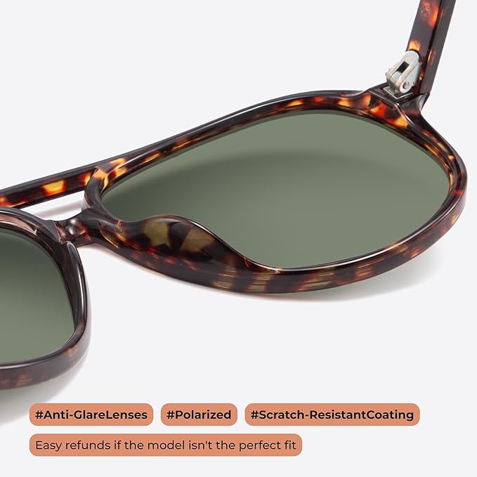 livho Trendy Polarized Aviator Sunglasses Women Men, Retro Sun Glasses for Women Men 2025, Oversized UV Protection Shades