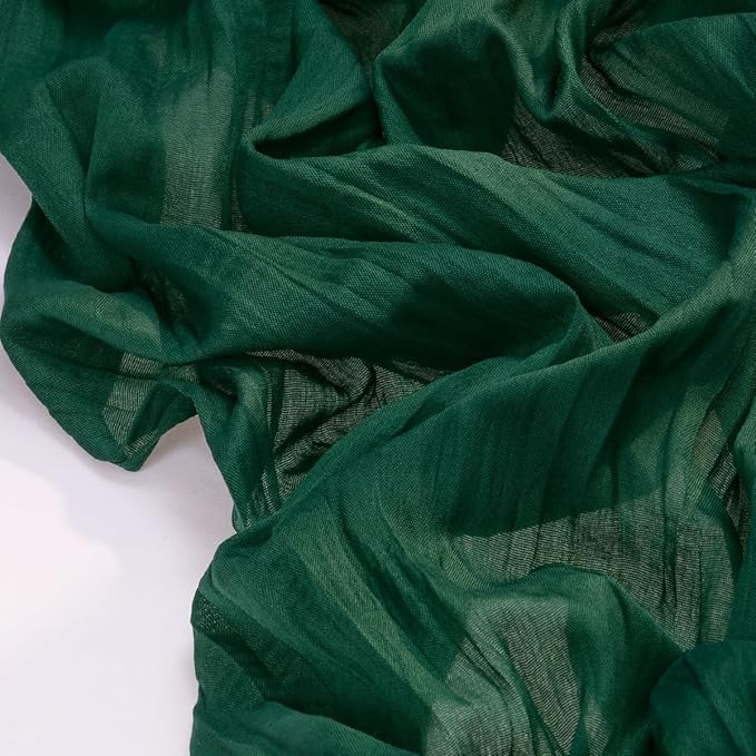 Socomi 3pcs Emerald Green Cheesecloth Table Runner Fall Thanksgiving Boho Rustic Gauze 120 inch 10FT Cheese Cloth Runner for Wedding Party Baby Shower Birthday Home Decor Holiday Decorations