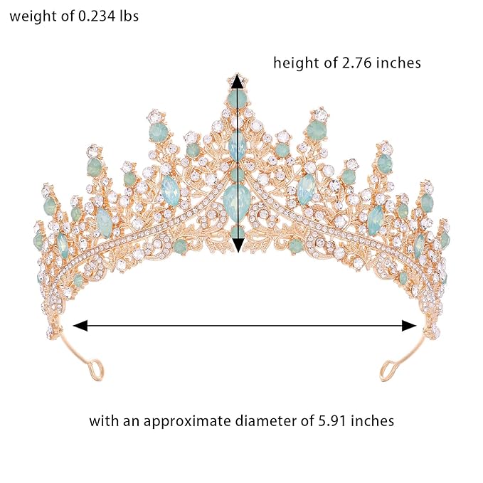 Baroque Tiara for Women Crystal Queen Crowns Rhinestone Princess Tiaras for Girl Wedding Headband for Bride Hair Accessories for Halloween Costume Birthday Party Prom Mother's Gifts