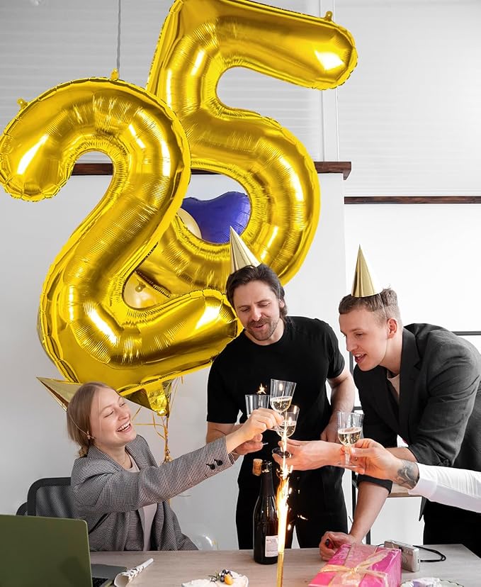 Smlpuame 40 inch Number Balloon 0-9 Gold Large Number 12 Balloons,Digital Balloons for Birthday Party Celebration Decorations Supplies, Helium Foil Number Balloons for Wedding Anniversary