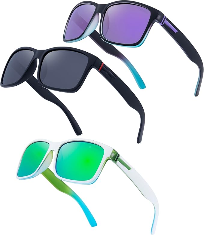 LECKIRUT Vintage Polarized Sunglasses for Men Women Retro Oversized Square Mirror Sun Glasses