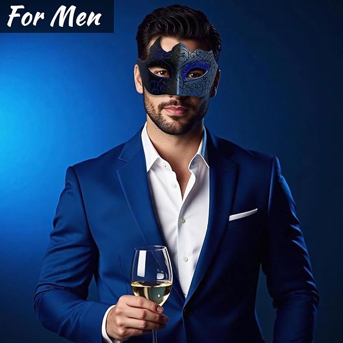 Couple Masquerade Mask Set, Venice Party Mask, Ancient Greek Roman Warrior Venetian Half Face Masks