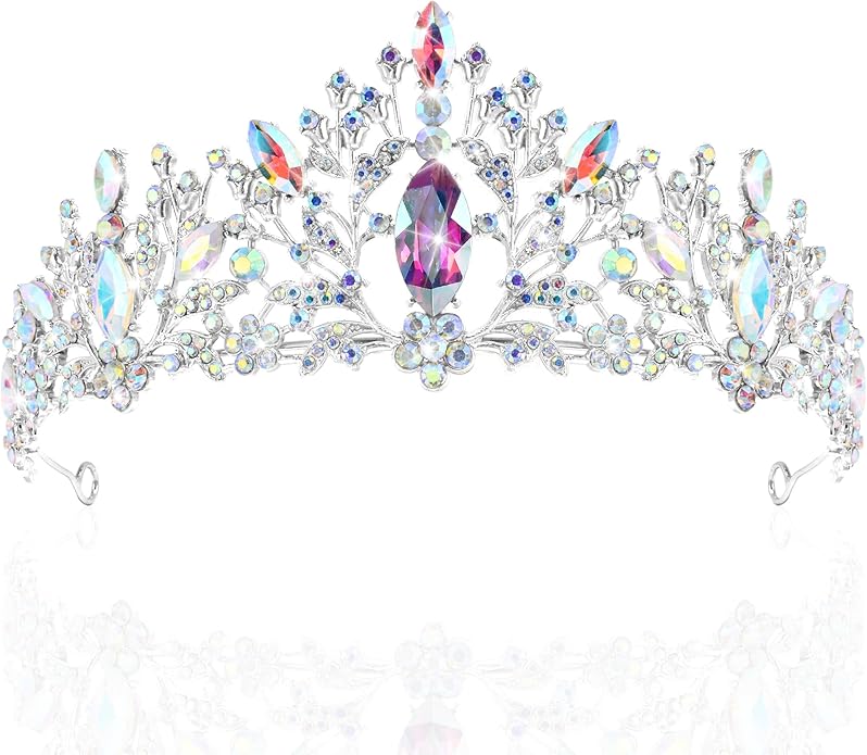 TAROSE Crowns for Women and Girls, Queen Crystal Gold Silver Tiaras with White Rhinestone and Combs, Goddess Crown for Wedding Bride Birthday Princess Bridal Shower Hair Accessories for Women