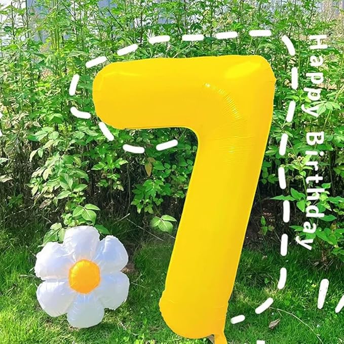 40 inch Yellow Number Balloon Giant Foil Helium Balloons Number 2 Balloon for 2nd Birthday Party Decorations