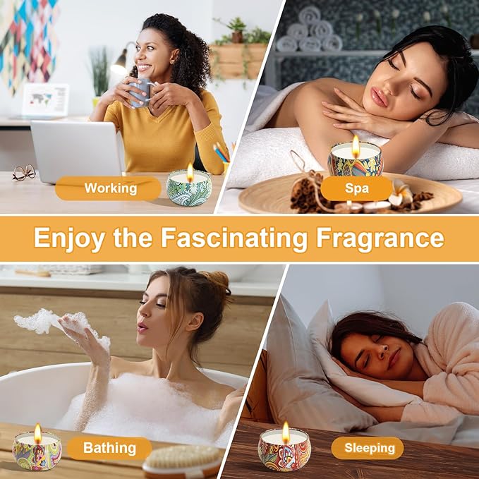 Scented Candles Gifts for Women, 12 Pack Natural Soy Candles for Home Scented, Aromatherapy Candle Set Gift for Women, Men, Friends Birthday, Anniversary