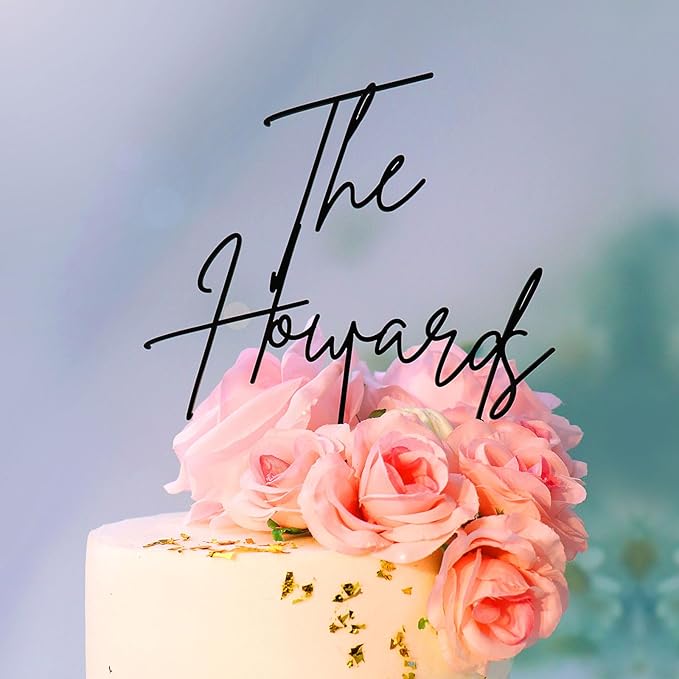 Custom Cake Topper Wedding Bride and Groom,12 Colors Acrylic Personalized Wedding Cake Decoration with Any Words