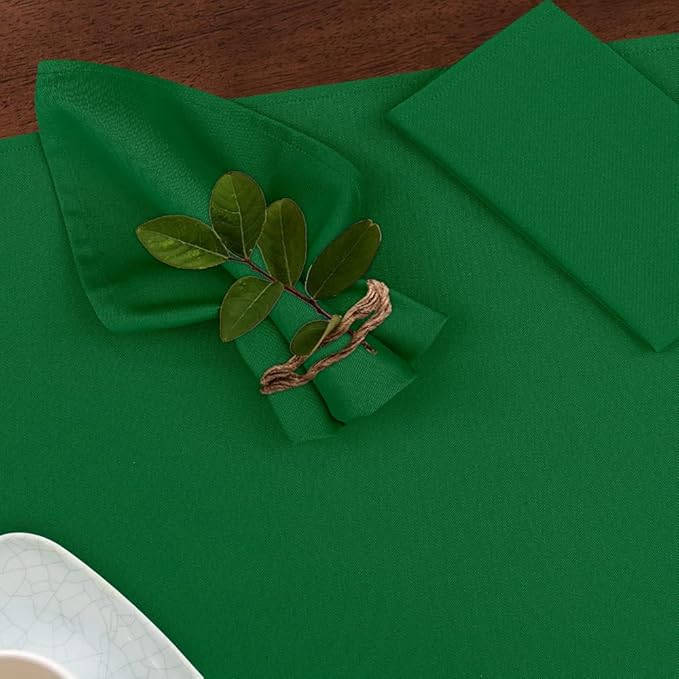 Ruvanti Cloth Napkins Set of 6, 18x18 Inches Napkins Cloth Washable, Soft, Durable, Absorbent, Cotton Blend. Table Dinner Napkins Cloth for Hotel, Lunch, Restaurant, Wedding Parties - Dark Green