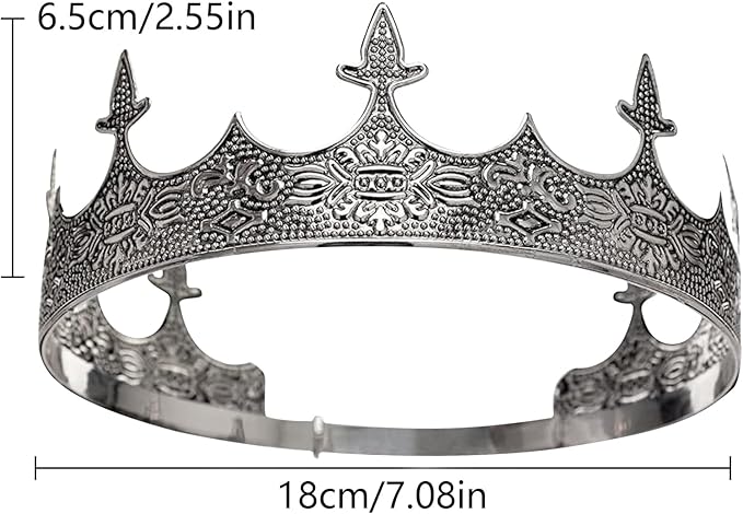 King Crown for Men Crowns Tiara for Birthday Party Costume