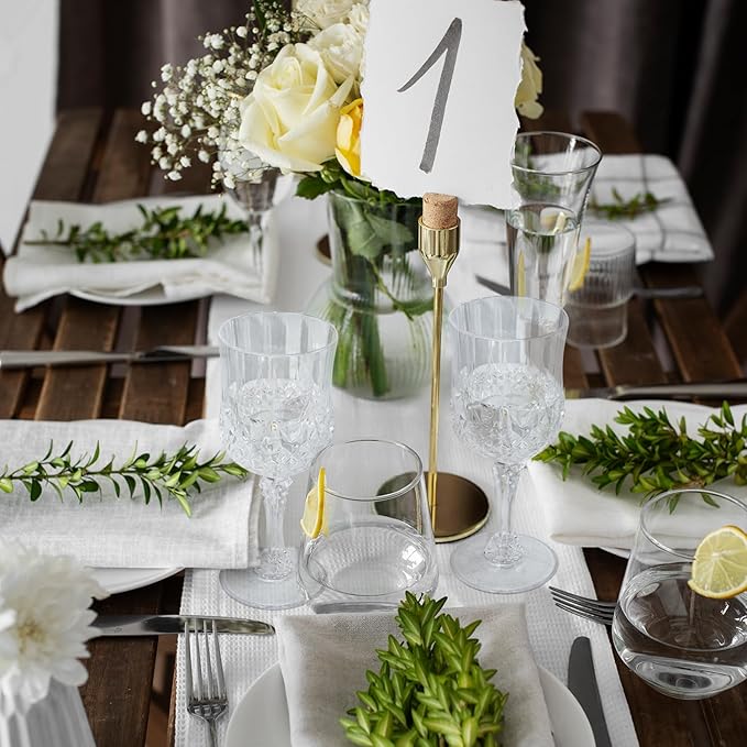 24 PCS Plastic Wine Glasses 7oz,Clear Plastic Goblets Drinkware Glasses,White Wine Glasses, plastic water goblets for Wedding Wine Bar Juice Grand Event Party (Clear)