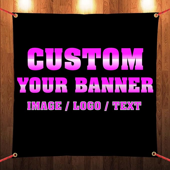 Personalized Custom Banner for Indoor/Outdoor Custom Banners and Signs with Photo or Text Customized Gifts for Christmas Birthday Parties Ornament (2' X 2')