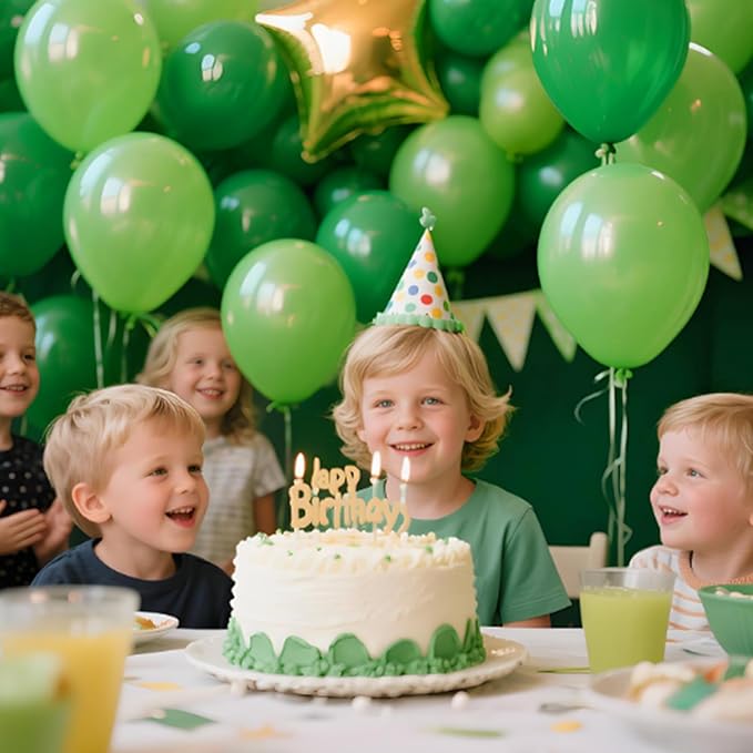 KAWKALSH Green Balloon 110pcs, 12 Inch Thickened Latex Party Balloons Helium Bright Color for Birthday Baby Shower Wedding Party Supplies Arch Garland Decoration