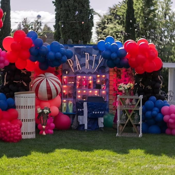 Red Blue Black Balloons, 50pcs Royal Blue Red Black Balloons, Silver Confetti Balloon for Boy Man Theme Birthday Party Baby Shower Wedding Graduation Decorations