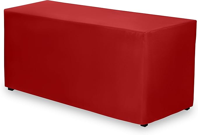 Gee Di Moda Fitted Tablecloth - 72 x 30 Inch Red Fitted Table Cloth for 6 Foot Rectangle Table - Heavy Duty Washable Fabric - for 6 Ft Buffet Table Holiday Party Dinner Wedding & Trade Show