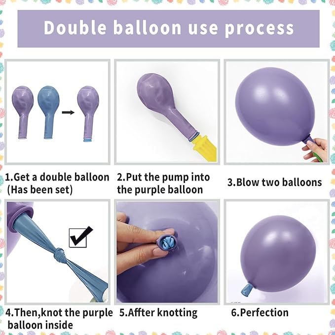 Purple White Balloon Arch Kit - Double-Stuffed in Lavender & Pearl featuring Metallic Lilac for Baby Shower, Wedding, Birthday Decor