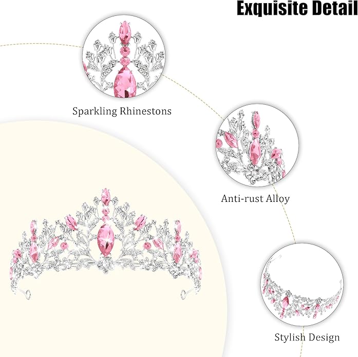 TAROSE Crowns for Women and Girls, Queen Crystal Gold Silver Tiaras with White Rhinestone and Combs, Goddess Crown for Wedding Bride Birthday Princess Bridal Shower Hair Accessories for Women