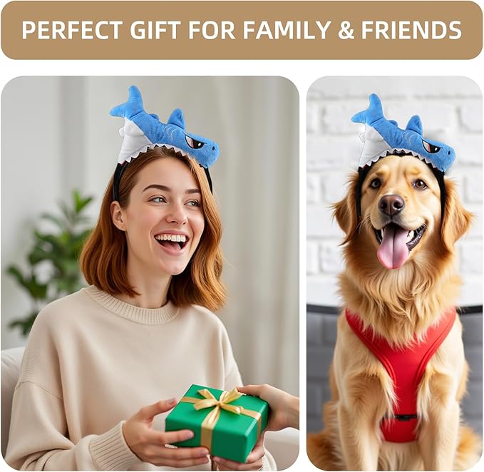 Shark Headband, Shark Fin Headband Fish Hairdband Shark Costume Headpiece for Halloween Birthday Party For Animal Cosplay Cute Party Headwear Halloween Cosplsy Costume