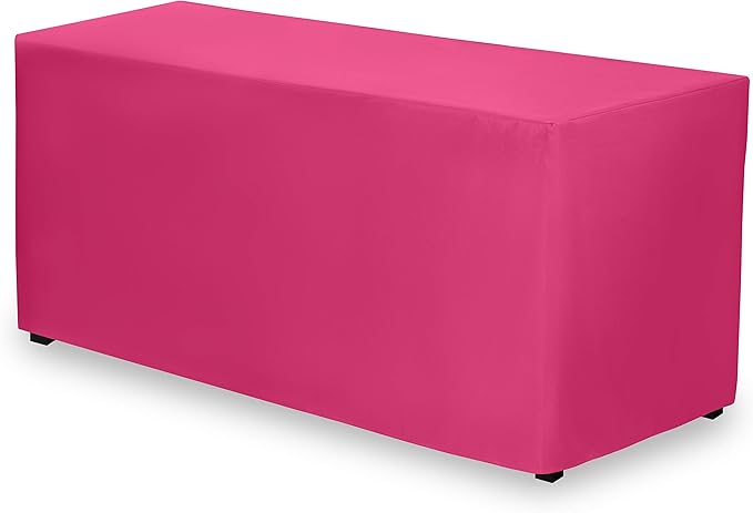 Gee Di Moda Fitted Tablecloth - 72 x 30 Inch Fuchsia Fitted Table Cloth for 6 Foot Rectangle Table - Heavy Duty Washable Fabric - for 6 Ft Buffet Table Holiday Party Dinner Wedding & Trade Show
