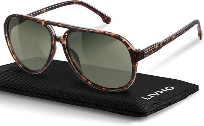 livho Trendy Polarized Aviator Sunglasses Women Men, Retro Sun Glasses for Women Men 2025, Oversized UV Protection Shades