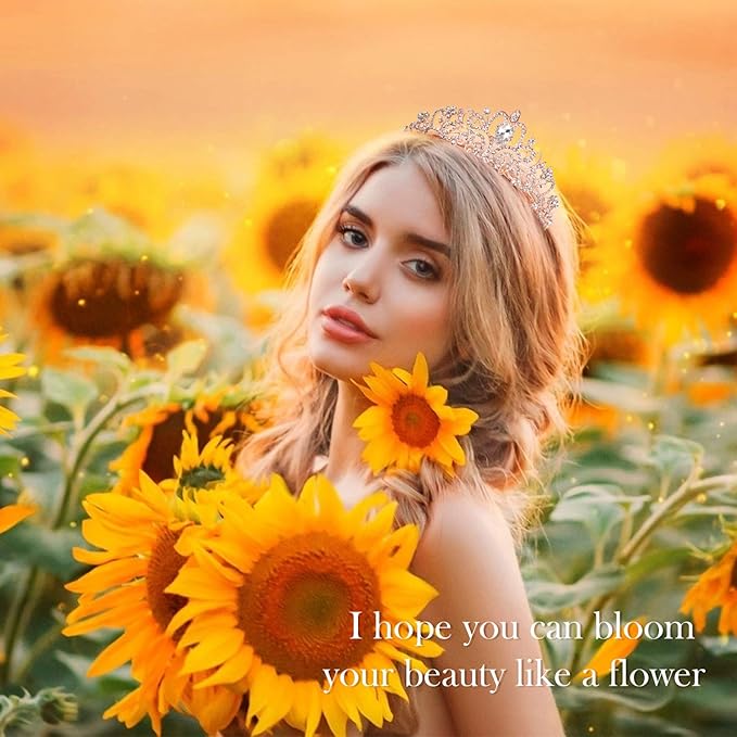 VELSCRUN Birthday Tiara & Crown Set - Princess Sash, Happy Birthday Girl Tiara, Party Decorations & Gifts