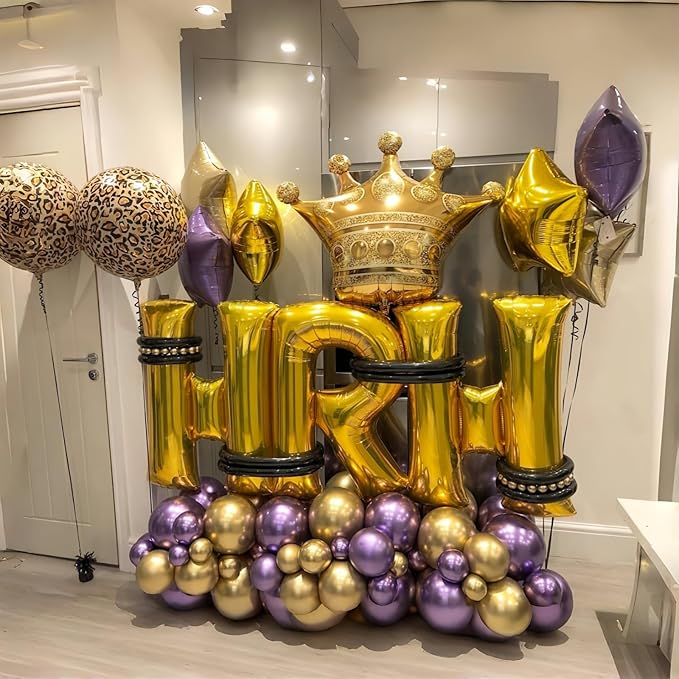 Giant H Alphabet Balloon Letters, Gold Self Inflating Custom Letter Balloons Birthday Decor, 40 Inch Helium Mylar Foil Name Word Balloons for Girls Men Anniversary Party Graduation Decoration Supplies