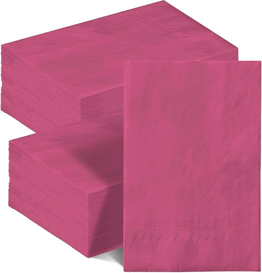 qiqee Peach Pink Paper Napkins 13 * 16inch Guest Paper Disposable Towels Napkin Paper Hand Towels for Wedding, Dinner, Birthday Party, Dessert Cocktail ＆ Kitchen Napkins（ 120 Count）
