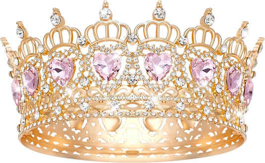 Queen Crown Wedding Rhinestone Heart Crowns and Tiaras for Women Costume Party Hair Accessories Princess BirthdayCrown Crystal Bridal Crown
