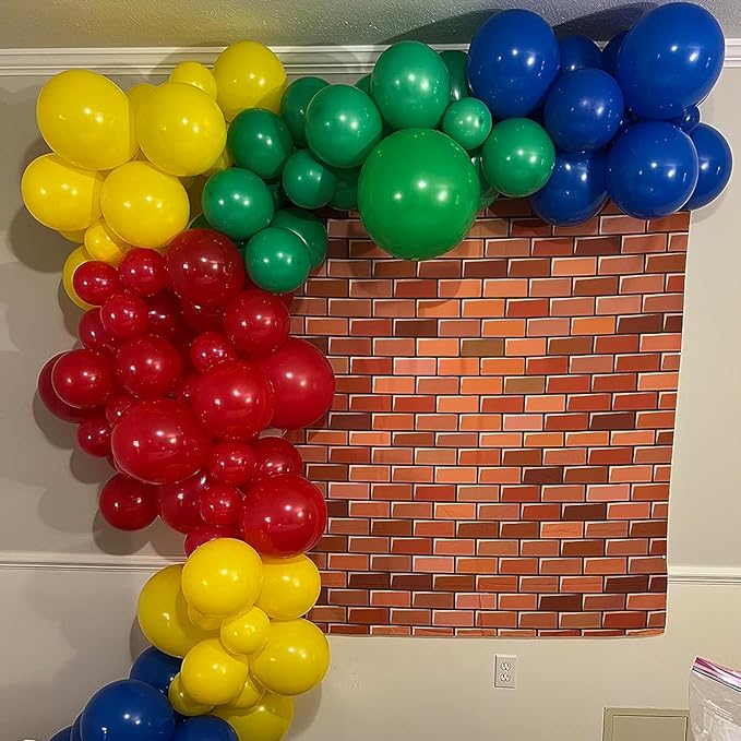 Togvu Red Yellow Blue Balloons, 12 Inch Carnival Circus Balloon, Matte Blue Yellow Red Green Balloons with Colourful Confetti Balloons for Kids Birthday Baby Shower Carnival Theme Party Decoration