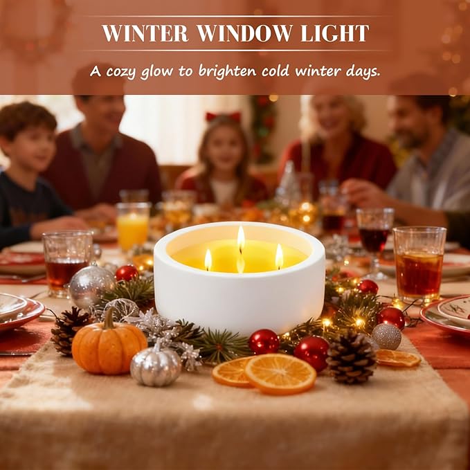 Viyffo Fall Candles - Vanilla Cupcake, 3 Wick Large Scented Candle, 20oz Soy Candles for Women & Men, Non Toxic Aromatherapy Candle, Ceramic Velas Perfect for Autumn Home Decor & Gift