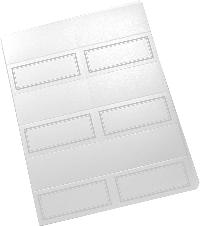 Double Line Border Printable Place Cards, Silver (Choose Color), Set of 150 (25 Sheets), Laser & Inkjet Printers - Wedding, Party, Dinner, and Special Events - Made in the USA