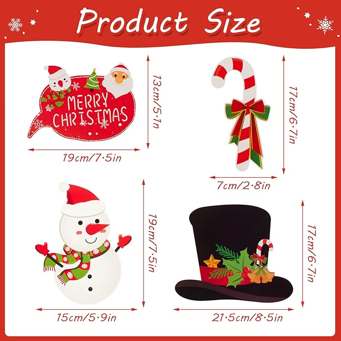SUNBEAUTY 28 PCS Christmas Photo Booth Props Christmas Party Supplies Selfie Holiday Photo Booth Props Perfect for Family Gatherings, Parties & Holiday Events