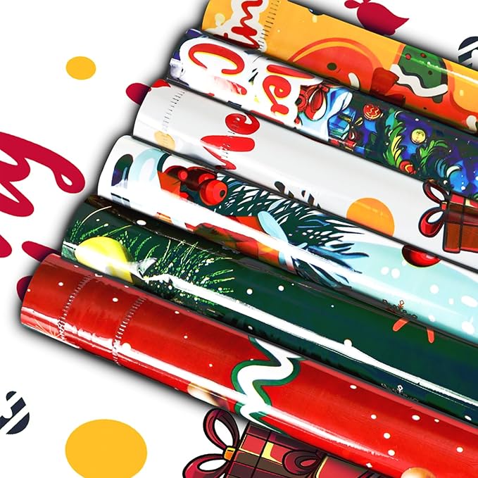AURUZA 40Packs Christmas Drawstring Gift Bags - Assorted Sizes from Small to Jumbo, with Colorful Designs & Tags, deal for Holiday Wrapping & Decorations Party Favors