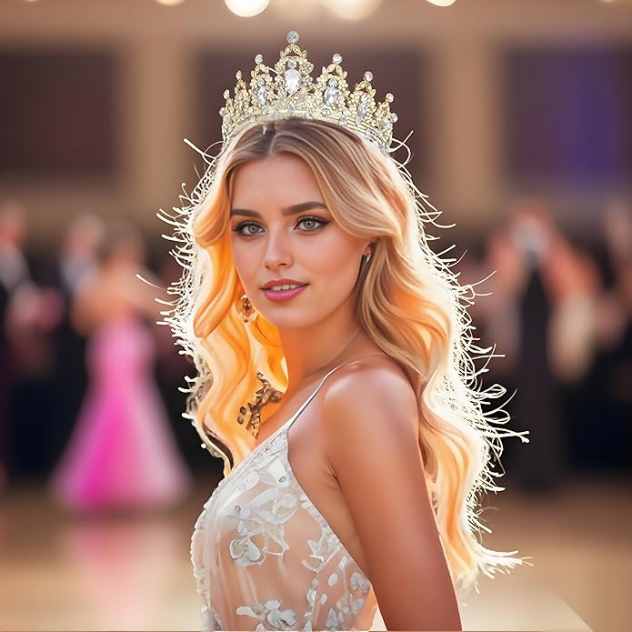 Crown Tiara for Women Queen Crown Rhinestone Wedding Crowns Birthday Tiara Women's Hair Accessories Costume Party Halloween Decor Prom Gifts