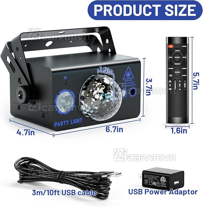 Party Lights, Disco Light Dj Disco Ball LED Sound Activated Stage Lights with Remote Control for Parties Bar Club Pub Christmas Birthday Wedding Holiday Dance Xmas Decorations