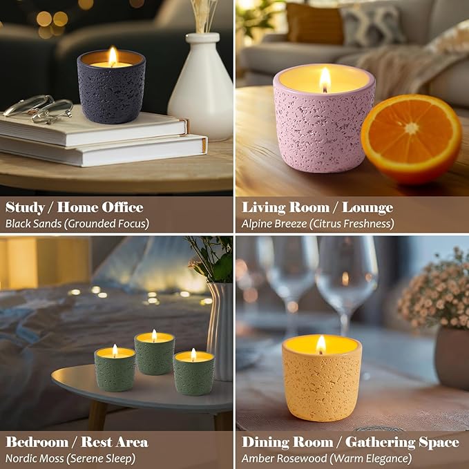 Viyffo Scented Candles – 6 Pack Small Christmas Candles for Gifts, Mini Soy Candle Set for Women & Men, 2 oz Non Toxic Aromatherapy Velas, Colorful Ceramic Jar Perfect for Home Scented, Holiday Decor