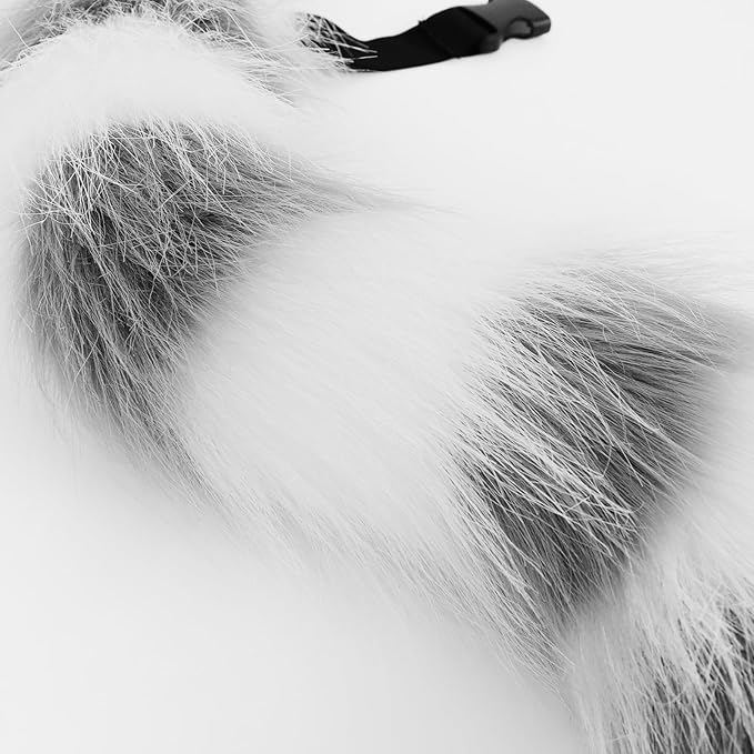 Faux Fur Fox Wolf Tail Animal Dog Furry Tails for Halloween Party Cosplay Accessory