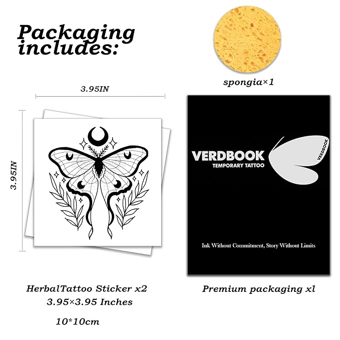 Waterproof Temporary Tattoos: 2-Sheet Tattoo Kit with Realistic Body Stickers, Semi-Permanent Tattoos for Adults Lasting 7-15 Days – Safe for Men & Women, Stellar Silkwing