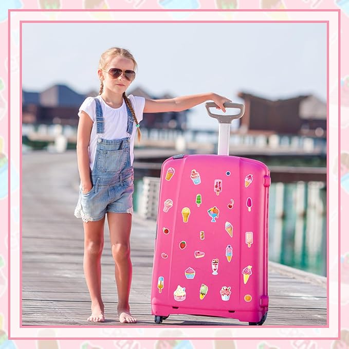 24 Sheets Ice Cream Stickers for Kids, 450Pcs Summer Stickers Bulk Preschool Sticker Sheets for Reward Craft Scrapbooking Water Bottles Gifts Bags Cards Decor