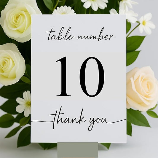 Wedding Table Numbers 1-10, Double-Sided Printed on Premium Cardstock – Elegant Event Table Signs for Receptions, Parties, Banquets & Restaurants