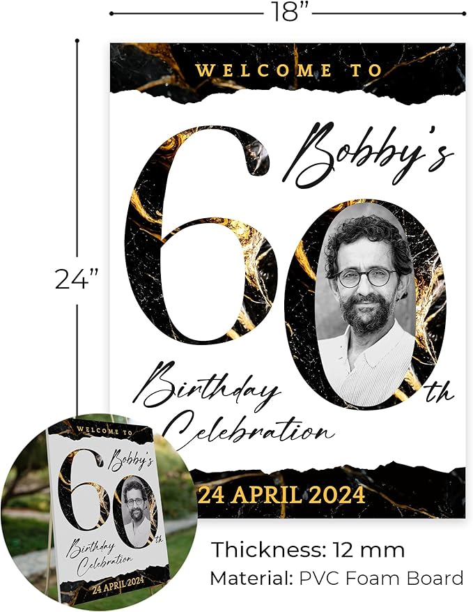 18"x24" Custom Welcome Sign for Party, Personalized Welcome Sign for Birthday Party, Custom Sign in Acrylic, Foam Board, or Coroplast Welcome Signs B (Design F)