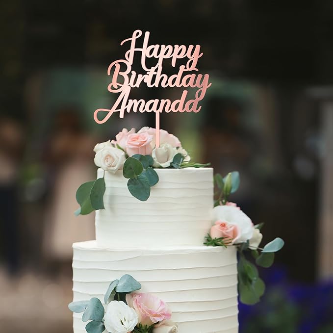 Custom Birthday Cake Topper Personalized Name Cake Decoration Acrylic Happy Birthday Cake Topper (Handmade)