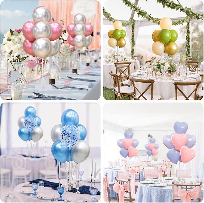 Balloon Stand Kit For Table - 20 Sets Balloon Sticks with Base For Birthday Graduation Party Decorations