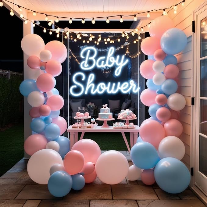 ADVPRO Custom Baby Shower LED Neon Signs, Customizable for Birthday Party, Personalized Large Led Neon Light Sign with Surname, Name, Nickname, Character Name Logo