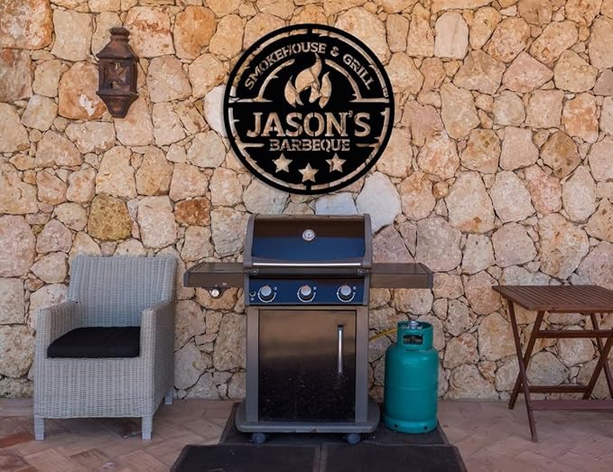 Personalized Metal Barbecue Wall Sign, Custom Barbecues Sign for Outdoor, Large BBQ, Barbecue Metal, Custom BBQ & Grill Signs, Father's Day Gift, Gift for Dad, Grandpa /2