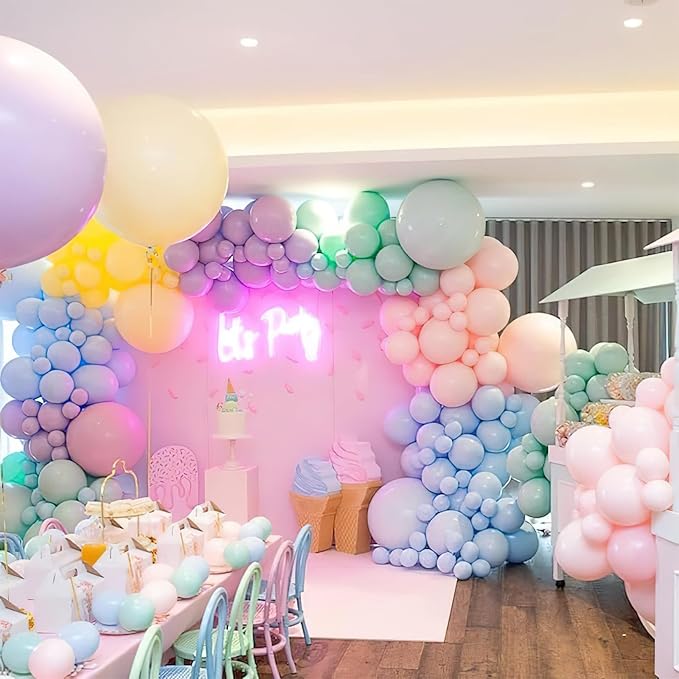 PartyWoo Pastel Balloons 100 pcs 12 Inch Pastel Rainbow Color Spring Latex Helium Balloons for Graduation Baby Shower Gender Reveal Easter Birthday Party Decorations