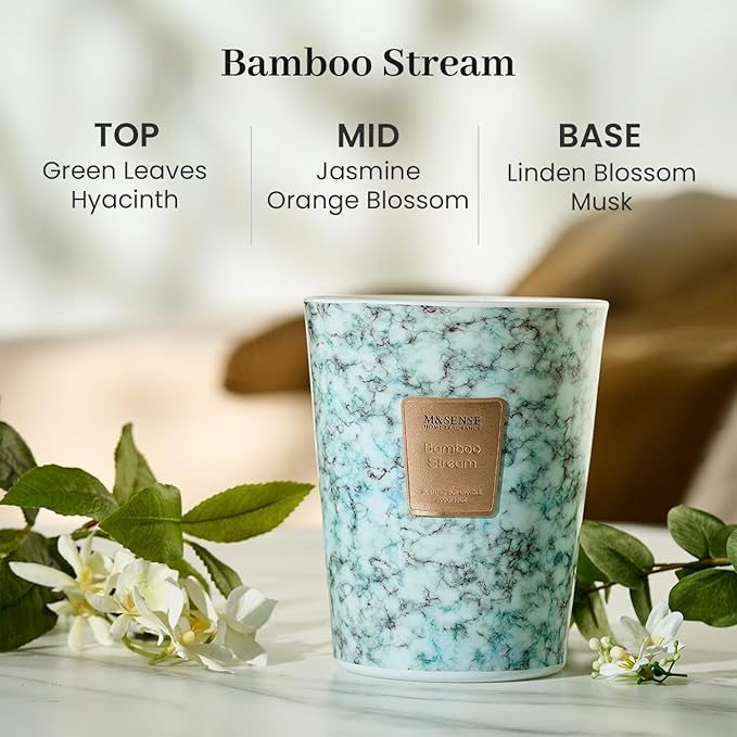 M&SENSE Extra Large Candle 35oz 150H BambooStream Scented, 3 Wick Highly Scented Jar Candle, XL Large Christmas Gift Candle for Women, Long Lasting Burning for Holiday, Thanksgiving, Christmas