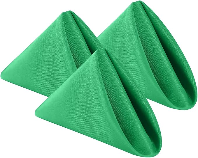 Cloth Napkins 17x17 inch Washable Polyester Dinner Napkins Soft Table Napkins for Wedding Party Dining Banquet(Emerald,25PCS)