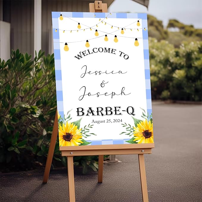 Personalized I Do BBQ Welcome Sign, I Do BBQ Welcome Sign, Bbq Engagement Sign, Blue Gingham Bbq Couples Shower, BBQ Engagement Party Sign, I Do BBQ Sign, I Do BBQ Decorations